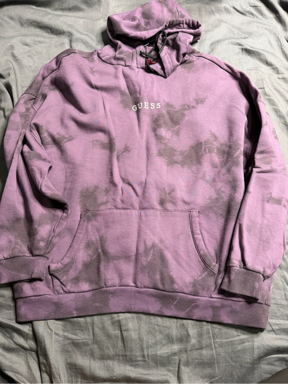 GUESS Purple Tie-Dye Pullover Hoodie